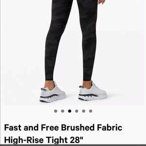 Lululemon Fast and Free Brushed Fabric High-Rise Tight 28” Sz6